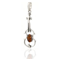Violin Pendant with Little Amber