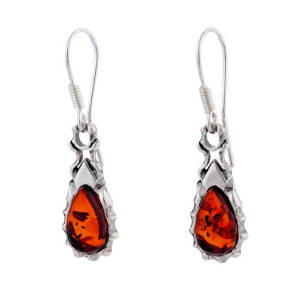 Amber and Silver Earrings